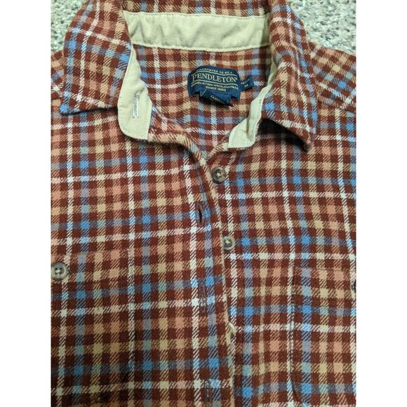 Pendleton Wool Shirt Medium Boy's Red Rust Button Down Long Sleeve Shirt - Picture 2 of 4